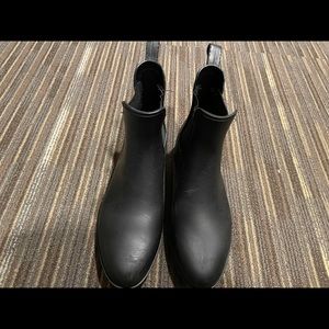 Black rain boots